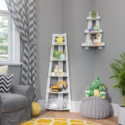 Kids' Corner Ladder Wall Shelf White - RiverRidge Home -Children'S Home Furnishings Store GUEST 020159fe cabb 44a3 89f6 44a61cde4dd8