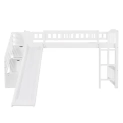 Twin Size Loft Bed With Two Drawers And Slides - ModernLuxe -Children'S Home Furnishings Store GUEST 03435653 8ee9 4dcf 8257 da14909a2585
