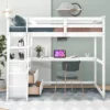 Full Size Loft Bed With Desk, Shelf And Two Built-in Drawers - ModernLuxe -Children'S Home Furnishings Store GUEST 037b3a43 a2ff 459f 92e1 0d0349eea335