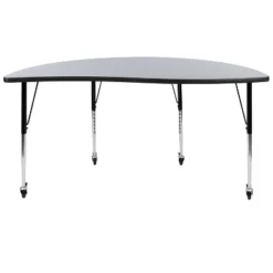 Emma And Oliver Mobile 60" Half Circle Wave Collaborative Grey Adjustable Height Activity Table 9 Emma And Oliver Mobile 60" Half Circle Wave Collaborative Grey Adjustable Height Activity Table -Children'S Home Furnishings Store GUEST 060b1bc7 7371 452a 9b77 82462e5f36fa