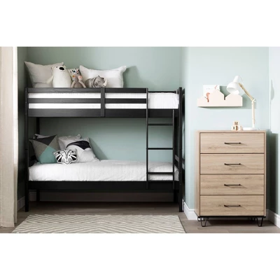 Twin Fakto Solid Wood Bunk Beds Matte Black - South Shore Twin Fakto Solid Wood Bunk Beds Matte Black - South Shore -Children'S Home Furnishings Store GUEST 069925bb e32a 486a bafb acb045c713f1