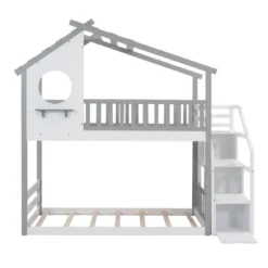 House Shape Twin-Over-Twin Double Bunk Bed With Storage Stairs - ModernLuxe -Children'S Home Furnishings Store GUEST 07cb9efe 33b8 474c bc27 e7b617e9f2be