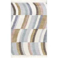 NuLOOM Steffi Striped Waves Kids Tasseled Area Rug -Children'S Home Furnishings Store GUEST 095934ec ebeb 402e bce7 32e2cb7dc928