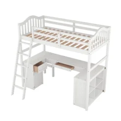 Twin Size Wooden Loft Bed With Drawers, Cabinet, Shelves And Desk-ModernLuxe -Children'S Home Furnishings Store GUEST 09f6d1dd ba90 46da 8c28 b0d8278debcb