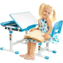 Mount-It! Kids Desk And Chair Set | Height Adjustable Ergonomic Children's School Workstation With Storage Drawer | Blue -Children'S Home Furnishings Store GUEST 0a33b8ac 0cd7 42db ad7a 14e28a3a62e7