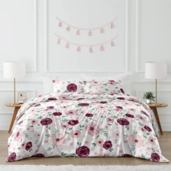 Watercolor Floral Bedding Set Burgundy Wine/Pink - Sweet Jojo Designs -Children'S Home Furnishings Store GUEST 0ca064c8 df61 4540 9bbe d2836aa583ac