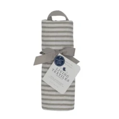 Living Textiles|Single Pack Muslin Grey Stripe