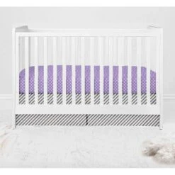 Bacati - Love Gray Lilac 10 Pc Crib Bedding Set With Long Rail Guard Cover -Children'S Home Furnishings Store GUEST 0dde2911 bede 439d af1f 79057ce68405