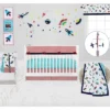 Bacati - Airspace Aqua Navy Green Red 10 Pc Crib Bedding Set With Long Rail Guard Cover -Children'S Home Furnishings Store GUEST 1127c632 6c9d 4de9 b2cc 97b6dfc2aa76