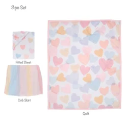 Bedtime Originals Rainbow Hearts Pink/Purple 3-Piece Baby Crib Bedding Set -Children'S Home Furnishings Store GUEST 12b10408 3a45 4a92 a43b f064215fde2b