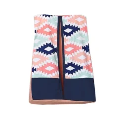 Bacati - Aztec Print Emma Coral Mint Navy 4 Pc Crib Bedding Set With Diaper Caddy -Children'S Home Furnishings Store GUEST 1a2d3a1c 0c54 4795 82f6 41a7eceb42dc 1