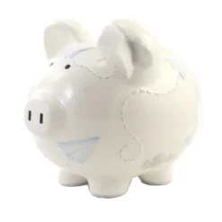 Bank Paper Airplane Piggy Bank - One Bank 7.75 Inches - Money Savings - 36906. - Ceramic - White -Children'S Home Furnishings Store GUEST 1bd9c362 1032 490e 8af5 c516f896a200