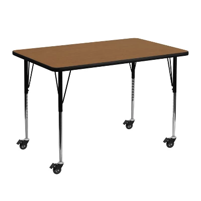Flash Furniture Mobile 30''W x 48''L Rectangular Thermal Laminate Activity Table - Standard Height Adjustable Legs Flash Furniture Mobile 30''W X 48''L Rectangular Thermal Laminate Activity Table - Standard Height Adjustable Legs -Children'S Home Furnishings Store GUEST 1e7a708c e0c6 4934 9999 26034af487b6 1