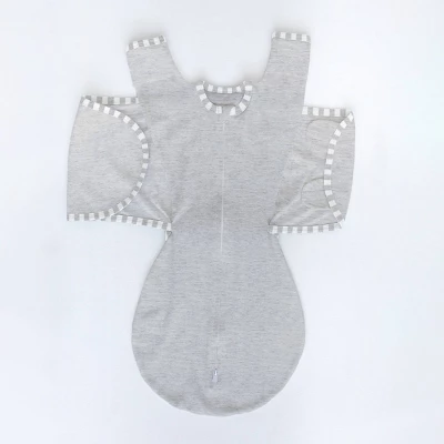 Omni Swaddle Wrap & Arms up Sleeves & Mitten Cuffs - Heathered Gray with Stripe Trim 0-3 Months Omni Swaddle Wrap & Arms Up Sleeves & Mitten Cuffs - Heathered Gray With Stripe Trim 0-3 Months -Children'S Home Furnishings Store GUEST 211fb1da 60f9 4e5e ad46 d94b11d07412