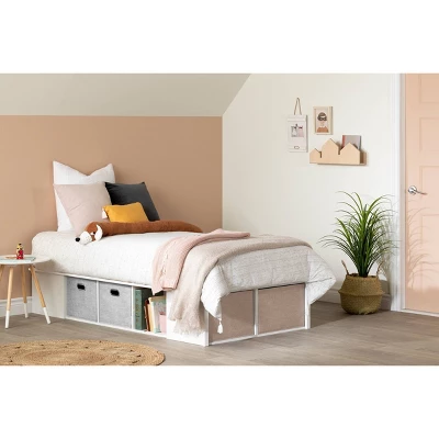 Twin Flexible Platform Bed with baskets Pure White - South Shore Twin Flexible Platform Bed With Baskets Pure White - South Shore -Children'S Home Furnishings Store GUEST 24c49d5a 13f5 43ff 84f4 0b0240abc7ac