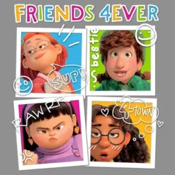 Women's Turning Red Friends 4Eva Polaroids Racerback Tank Top