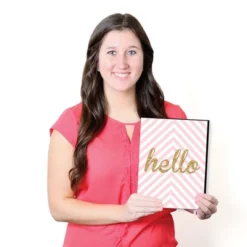 Big Dot Of Happiness Hello Little One - Pink And Gold - Baby Girl Nursery Wall Art & Kids Room Decor - Gift Ideas - 7.5 X 10 Inches - Set Of 3 Prints -Children'S Home Furnishings Store GUEST 2aac7664 be73 4002 bf9b eecaea91f604