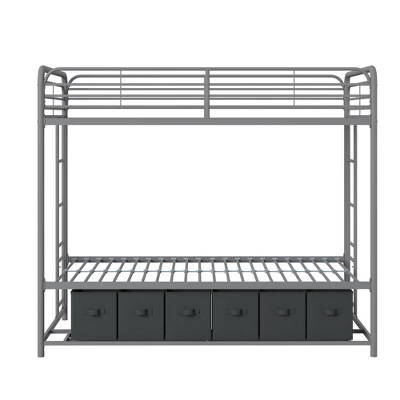 Twin Betony Kids' Bunk Bed with Storage Bins Silver - Room & Joy Twin Betony Kids' Bunk Bed With Storage Bins Silver - Room & Joy -Children'S Home Furnishings Store GUEST 2b9158fa e68b 4e13 a339 741c30cbbe78