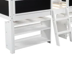 Twin Size Low Loft Bed With Two Removable Shelves, Ladder And Decorative Rail Chalkboard - ModernLuxe 7 Twin Size Low Loft Bed With Two Removable Shelves, Ladder And Decorative Rail Chalkboard - ModernLuxe -Children'S Home Furnishings Store GUEST 2c9ea90d 5d51 4b89 8f60 3655e543e203