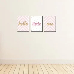 Big Dot Of Happiness Hello Little One - Pink And Gold - Baby Girl Nursery Wall Art & Kids Room Decor - Gift Ideas - 7.5 X 10 Inches - Set Of 3 Prints -Children'S Home Furnishings Store GUEST 308dbd4d 25d6 4366 b1d8 a92525b95e53