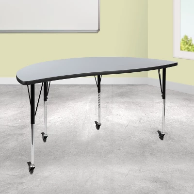 Emma and Oliver Mobile 60" Half Circle Wave Collaborative Grey Adjustable Height Activity Table Emma And Oliver Mobile 60" Half Circle Wave Collaborative Grey Adjustable Height Activity Table -Children'S Home Furnishings Store GUEST 309a93a8 6545 47d8 9d93 fc88bd3e6e63