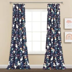 84"x52" Set Of 2 Unicorn Heart Window Curtain Panels - Lush Décor -Children'S Home Furnishings Store GUEST 330acdd4 7479 4f9f a662 5e8a8bdbc320