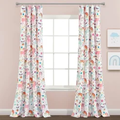 84"x52" Set Of 2 Unicorn Heart Window Curtain Panels - Lush Décor -Children'S Home Furnishings Store GUEST 340f3724 ea15 4249 8604 edf344482ae7