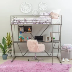Zachary Loft Bed Pewter - Powell -Children'S Home Furnishings Store GUEST 36e0404c 7aaa 41bf 9488 b1fada06aa51