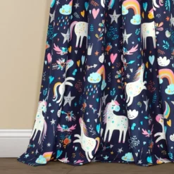 84"x52" Set Of 2 Unicorn Heart Window Curtain Panels - Lush Décor -Children'S Home Furnishings Store GUEST 382cb9a2 d17d 4946 a194 c5cfcec38629