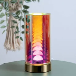 Teen Iridescent Cylinder LED Novelty Table Lamp - West & Arrow