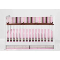 Bacati - Mod Dots Stripes Pink Fuschia Beige Chocolate 10 Pc Crib Bedding Set With Long Rail Guard Cover -Children'S Home Furnishings Store GUEST 4bd4f785 a598 4ee9 9531 caca6f2d5d05