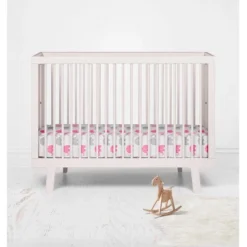 Bacati - Elephants Pink/Gray Muslin 100 Percent Cotton Universal Baby US Standard Crib Or Toddler Bed Fitted Sheet -Children'S Home Furnishings Store GUEST 4cec3c95 9404 42c6 b0f6 14332bec8fc7