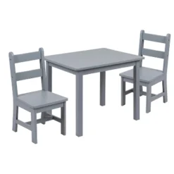 Emma And Oliver Kids 3 Piece Solid Hardwood Table And Chair Set For Playroom, Kitchen -Children'S Home Furnishings Store GUEST 51dfc7ff 3df2 497d 8e2d a63433ea6149