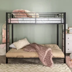Twin Over Futon Analise Metal Bunk Bed Black - Saracina Home 5 Twin Over Futon Analise Metal Bunk Bed Black - Saracina Home -Children'S Home Furnishings Store GUEST 561bd3db cee9 44eb b8a5 0f2ff86da729