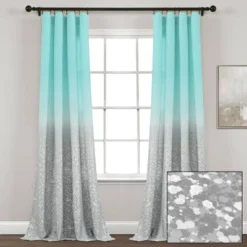 52"x84" Set Of 2 Glitter Ombre Metallic Print Window Curtain Panels - Lush Décor -Children'S Home Furnishings Store GUEST 5cfe0a77 ee5d 4ecf 9e32 3263dd4328e2
