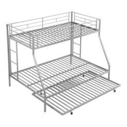 Twin Over Full Steel Bunk Bed With Twin Size Trundle Bed And Two-Side Ladders-ModernLuxe -Children'S Home Furnishings Store GUEST 6214275d fd15 45d2 8f9e 62c003b3d8b7