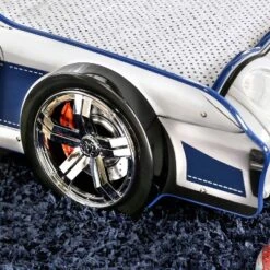 Twin Quessa Police Car Bed With Led Headlight Chair Black/White - HOMES: Inside + Out -Children'S Home Furnishings Store GUEST 622f8513 61ea 4602 a2fb 97378f3db783