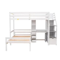 Twin Size Loft Bed With Separate Bed, Staircase For Storage, Desk, Shelves And Drawers - ModernLuxe -Children'S Home Furnishings Store GUEST 62a136a8 57d3 4c10 b366 e6538bbe3d25
