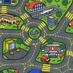 Jungtier Boy & Girl Kids Retro City Road Car Vehicle Traffic Educational Learning & Game Play Nursery Bedroom Classroom Rug Carpet, 2' 7" X 5' 0" -Children'S Home Furnishings Store GUEST 632eca32 af2a 41b8 a412 480d6bbeffc2