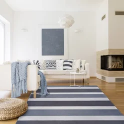 Modern Classic Coastal Stripes Indoor/ Outdoor Area Rug By Blue Nile Mills -Children'S Home Furnishings Store GUEST 669fb709 346f 407c 862b ecd5ba5379c9