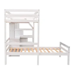 Twin Size Loft Bed With Separate Bed, Staircase For Storage, Desk, Shelves And Drawers - ModernLuxe -Children'S Home Furnishings Store GUEST 6a4be7d3 b471 4d2b 9e76 2701e3450443