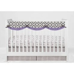 Bacati - Love Gray Lilac 10 Pc Crib Bedding Set With Long Rail Guard Cover -Children'S Home Furnishings Store GUEST 6ae77738 1c49 4cbb aca5 3be344ba8076