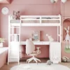 Twin Size Wooden Loft Bed With Drawers, Cabinet, Shelves And Desk-ModernLuxe -Children'S Home Furnishings Store GUEST 6af756f3 648e 42c7 a02a 37fe5423ed96