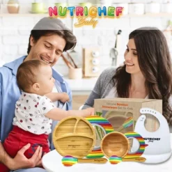 NutriChef Rainbow Dinnerware Set With Bibs For Kids -Children'S Home Furnishings Store GUEST 6b7b56d9 75de 43a7 ba9b 735e660f72f6