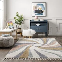 Theodora Colorful Swirl Kids Tassel Area Rug -Children'S Home Furnishings Store GUEST 6beb7613 0aa8 4e93 a661 c4df3d242184