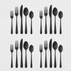 20pc Harrington Flatware Set Black - Threshold™ -Children'S Home Furnishings Store GUEST 701d9c22 9fd0 4379 8eb2 5dfad3133a69