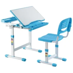 Mount-It! Kids Desk And Chair Set | Height Adjustable Ergonomic Children's School Workstation With Storage Drawer | Blue -Children'S Home Furnishings Store GUEST 70f1762b 1dc0 40ea 85c8 d9b157fc48b0