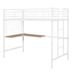 Twin Metal Loft Bed With Desk And Metal Grid - ModernLuxe -Children'S Home Furnishings Store GUEST 73fac074 4ba2 4fb5 99f8 5f67e0d62f21
