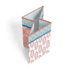 Bacati - Sophia Paisley Aqua/Coral Collapsible Laundry Hamper -Children'S Home Furnishings Store GUEST 764ac192 c7f3 432b ae4b cb75ee38e6be