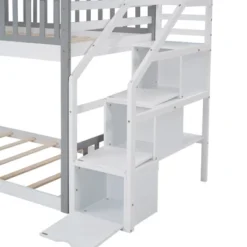 House Shape Twin-Over-Twin Double Bunk Bed With Storage Stairs - ModernLuxe -Children'S Home Furnishings Store GUEST 76bd7751 2580 46f3 8a51 4c43eceda82d